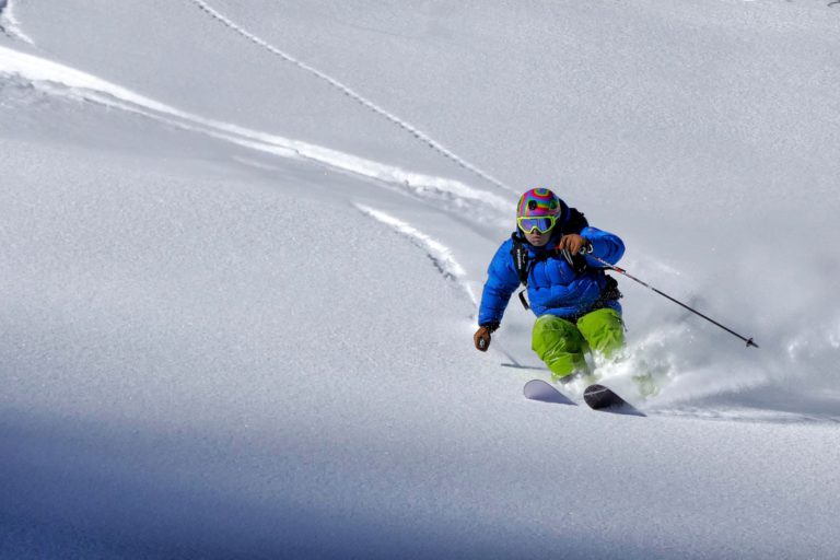 A man skiing